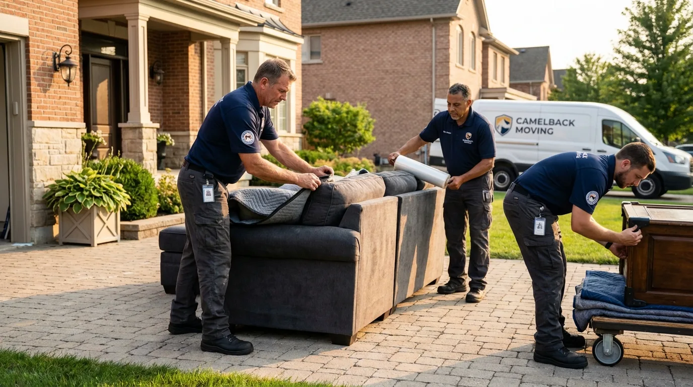 Large estate moving crew wrapping furniture in Colonial Beach, VA